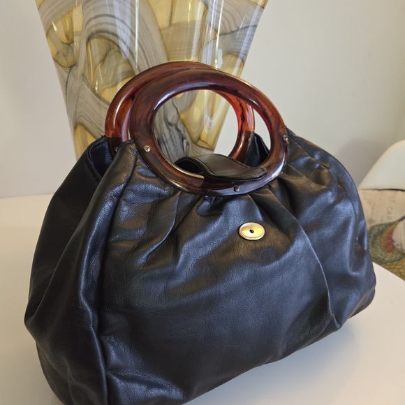 Elegant Vintage Top Handle Handbag with Lucite Accents - Picture 15 of 16